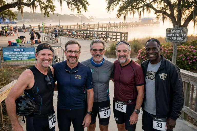 Illustration for the news story: Swim, Bike, Climb: A Fairhope Training Group’s Decade at the Grandman Triathlon