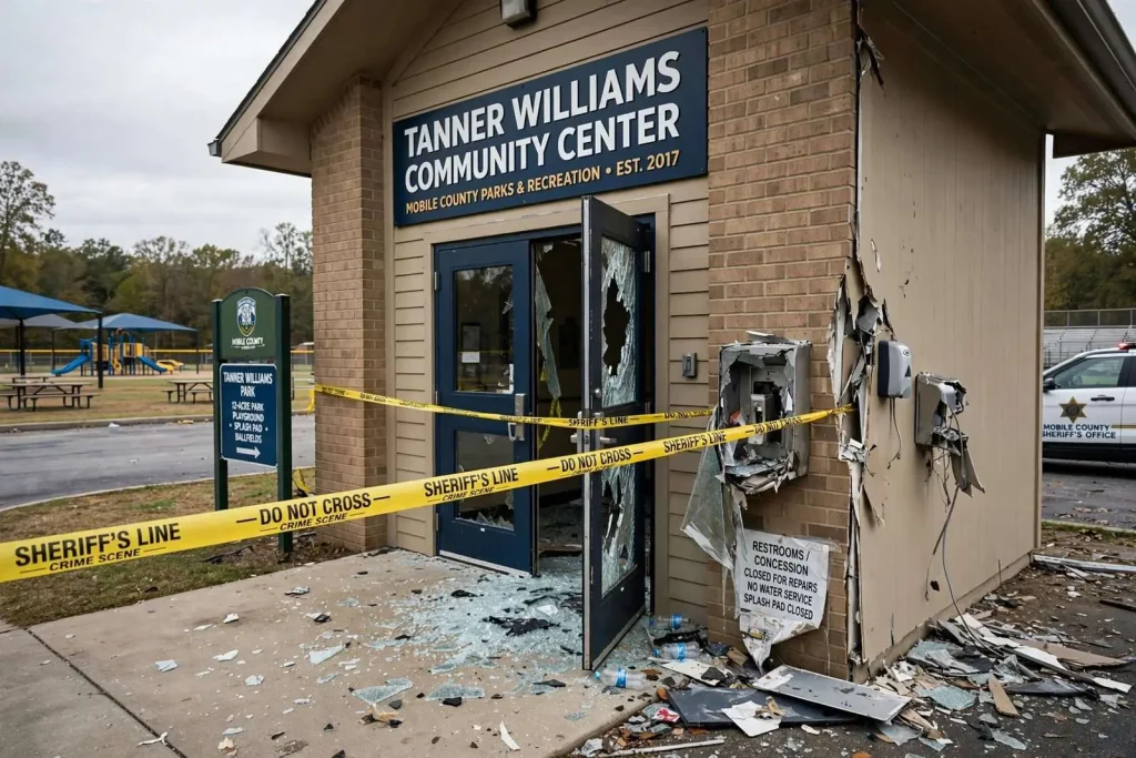 Illustration for the news story: Deputies Release Photos of Tanner Williams Park Vandalism as County Plans Cameras