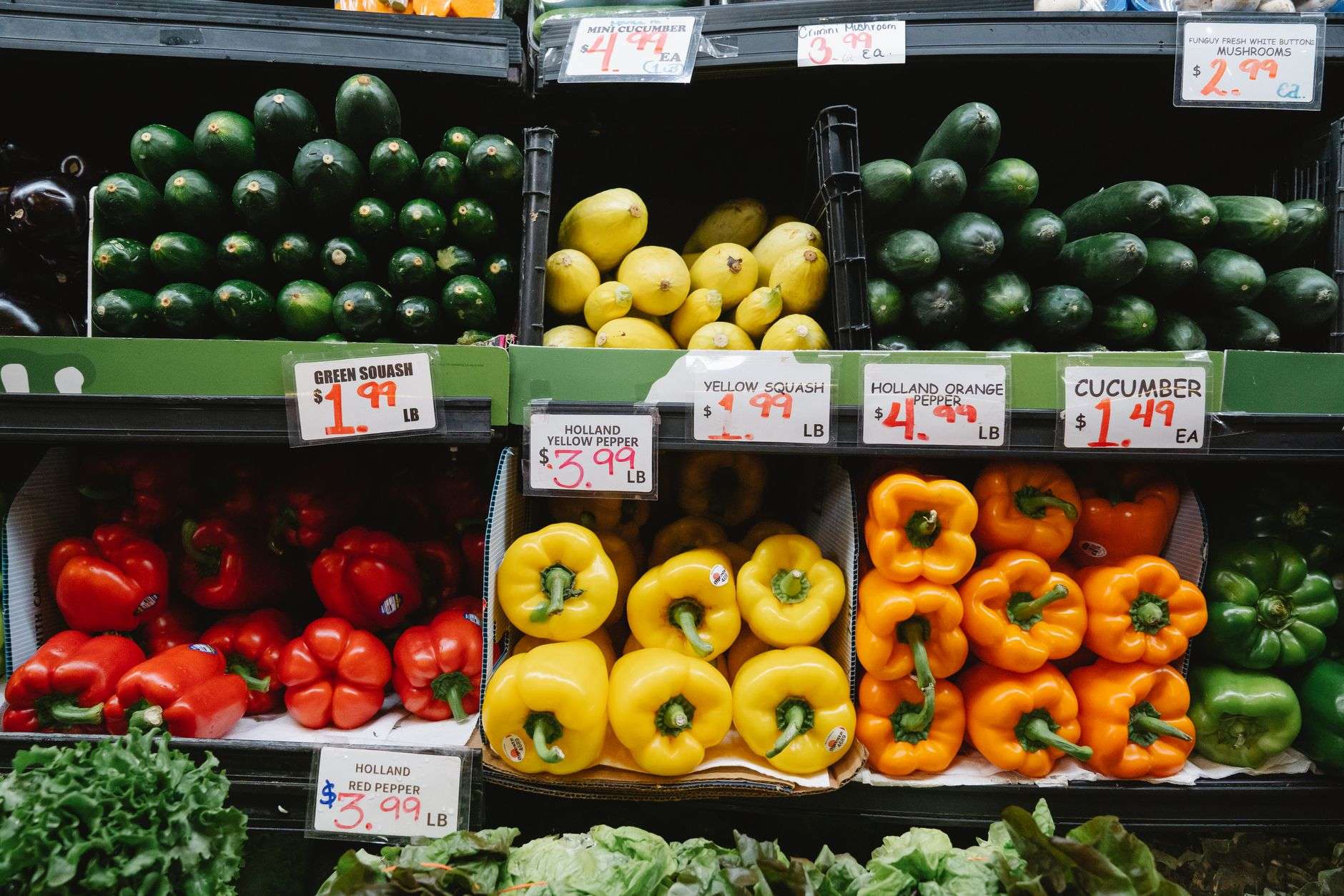 Fresh produce section inside a grocery store