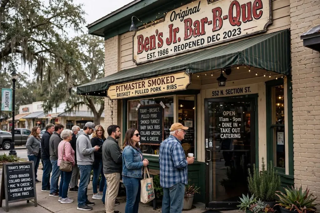Illustration for the news story: The Comeback King of Fairhope: How Original Ben’s Jr. Bar-B-Que Rose Again on North Section Street