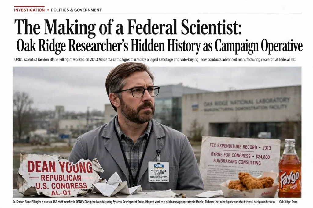 Illustration for the news story: The Making of a Federal Scientist: Oak Ridge Researcher’s Hidden History as a Campaign Operative