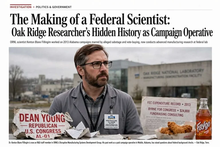 Illustration for the news story: The Making of a Federal Scientist: Oak Ridge Researcher’s Hidden History as a Campaign Operative