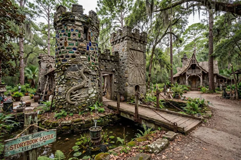 Illustration for the news story: The Storybook Castles of Fairhope: Three Generations of Artists Building a Fairy Tale