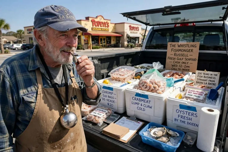 Illustration for the news story: The Whistling Fishmonger of Daphne Sells Fresh and Tells It Free