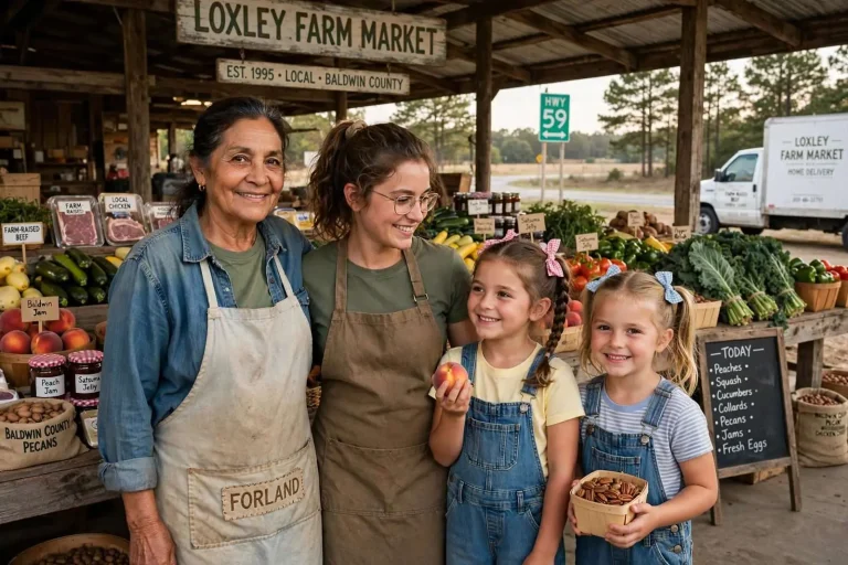 Illustration for the news story: Thirty Years on Highway 59: The Forland Family Keeps Loxley Farm Market Rooted in Baldwin County Dirt