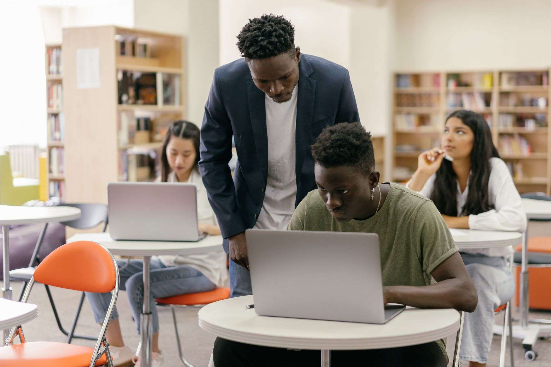 High school students gathered at a college and career information event