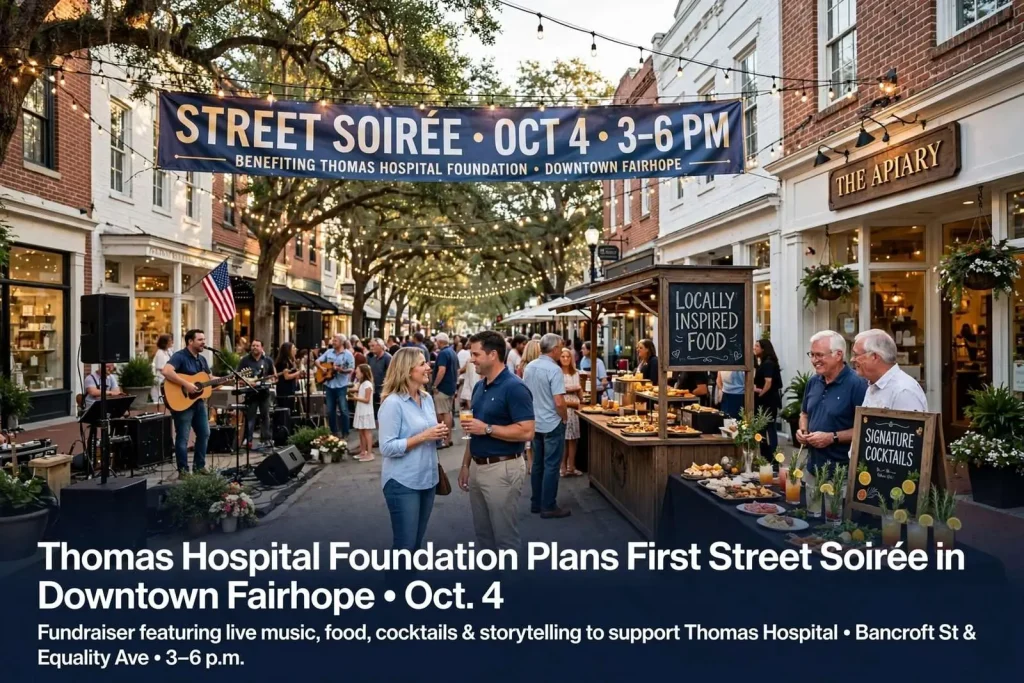 Illustration for the news story: Thomas Hospital Foundation Plans First Street Soirée in Downtown Fairhope Oct. 4