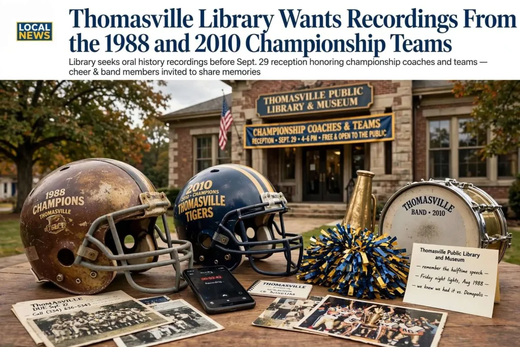Illustration for the news story: Thomasville Library Wants Recordings From the 1988 and 2010 Championship Teams Before a Sept. 29 Reception