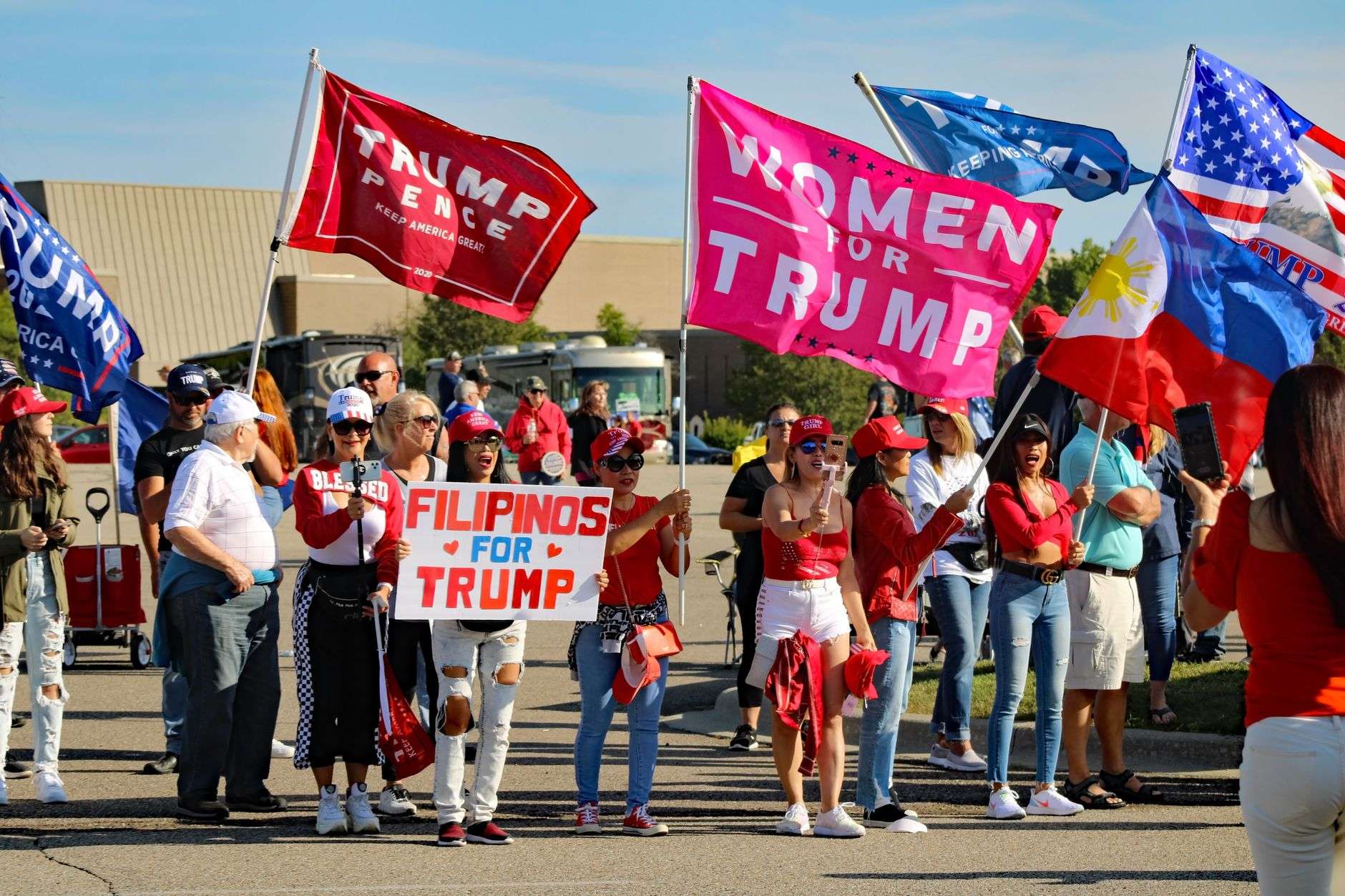 Crowd of supporters at a political rally