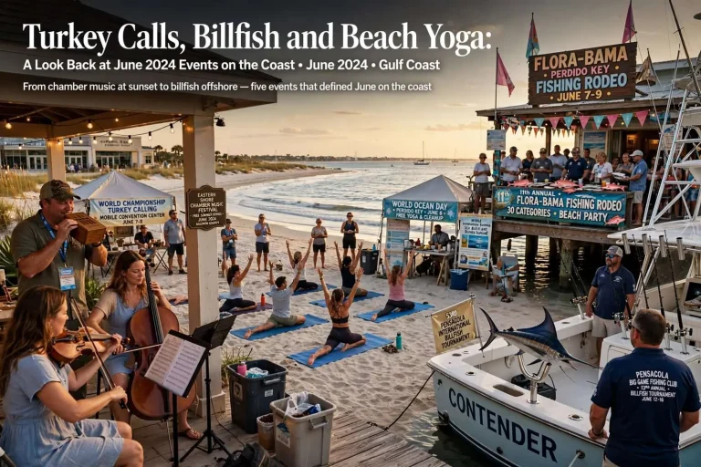 Illustration for the news story: Turkey Calls, Billfish and Beach Yoga: A Look Back at June 2024 Events on the Coast