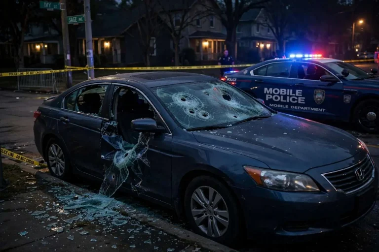 Illustration for the news story: Two Hurt When Gunfire Hit a Car in Midtown Mobile Early Sunday