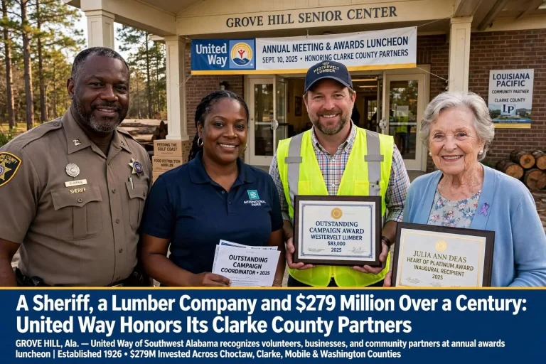 Illustration for the news story: A Sheriff, a Lumber Company and $279 Million Over a Century: United Way Honors Its Clarke County Partners