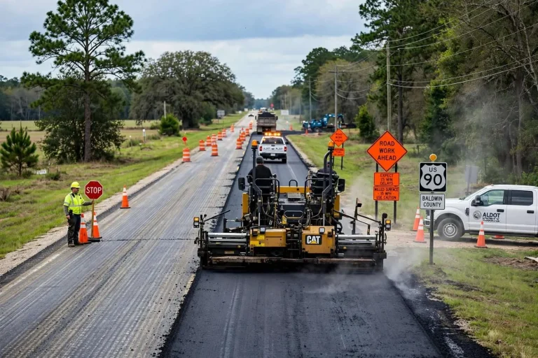 Illustration for the news story: Paving Is Underway on 5.6 Miles of US-90 in Baldwin County After Rain Pushed the Schedule