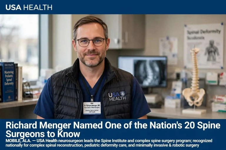 Illustration for the news story: USA Health’s Richard Menger Named One of the Nation’s 20 Spine Surgeons to Know