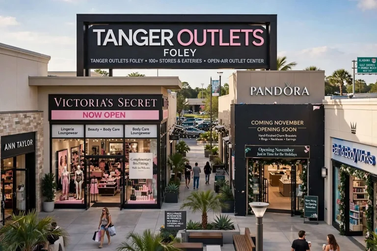 Illustration for the news story: Victoria’s Secret Opens at Tanger Outlets Foley, With Pandora Due in November
