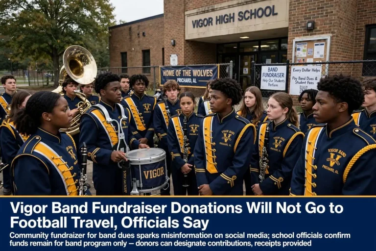 Illustration for the news story: Vigor Band Fundraiser Donations Will Not Go to Football Travel, Officials Say