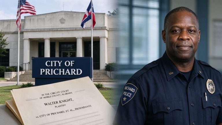 Illustration for the news story: Walter Knight Sues Prichard, Says He Never Resigned and Wants His Pay Back