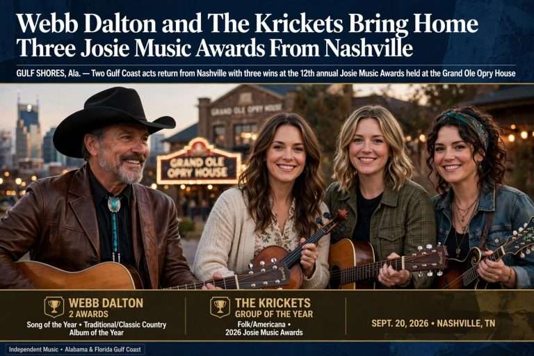 Illustration for the news story: Webb Dalton and The Krickets Bring Home Three Josie Music Awards From Nashville