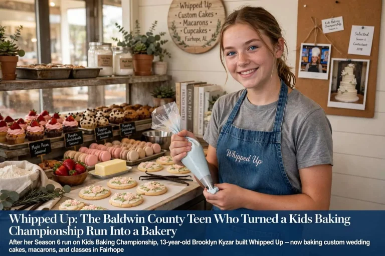 Illustration for the news story: Whipped Up: The Baldwin County Teen Who Turned a Kids Baking Championship Run Into a Bakery
