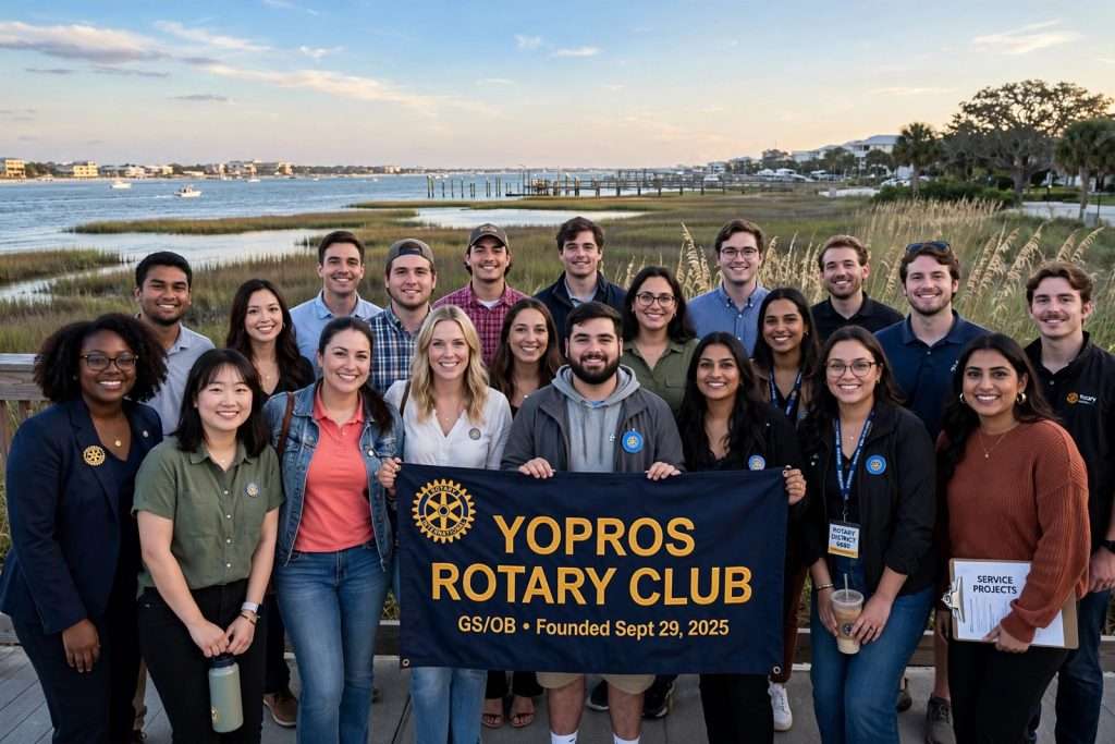 Illustration for the news story: 21 Young Professionals Launch YoPros Rotary Club, a Flexible New Path to Service on the Gulf Coast