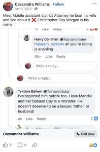 Casandra Williams Facebook Post