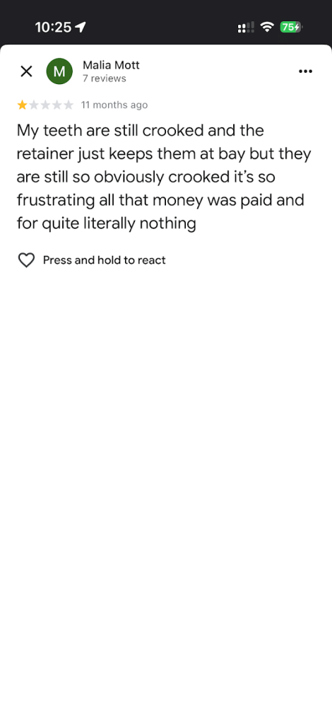 Customer Complaints Against Todd Bennett Orthodontist