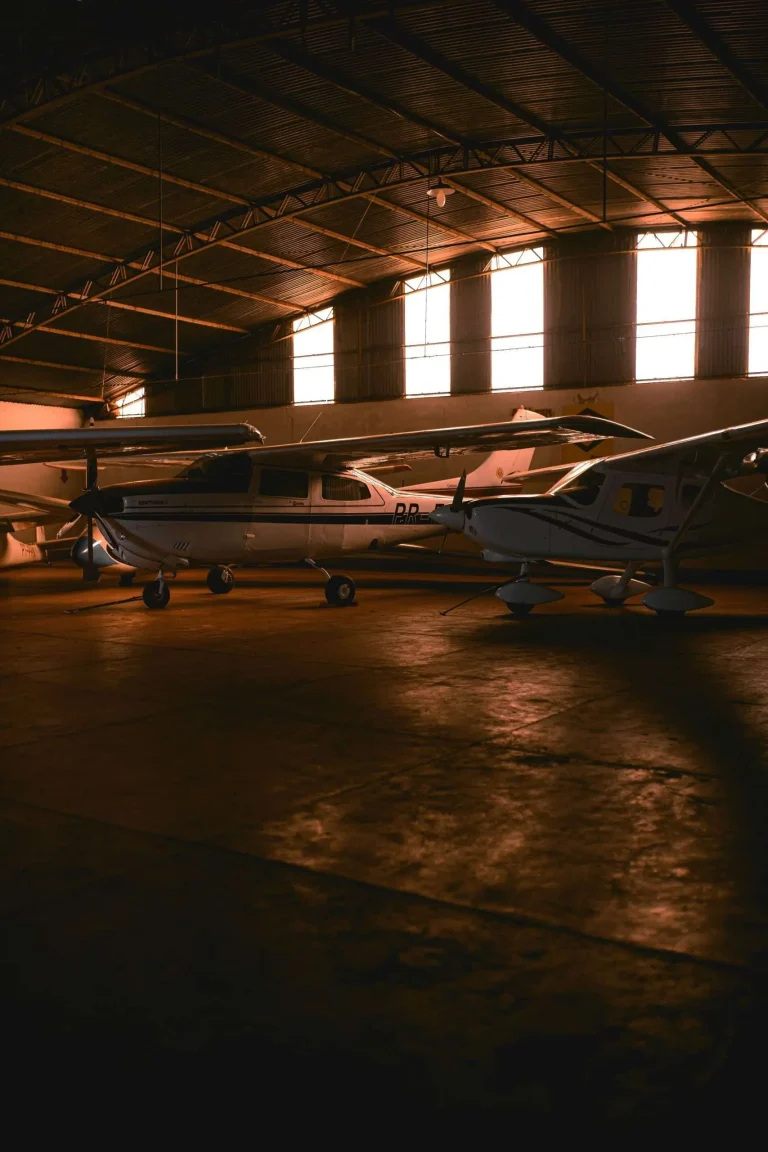 Aircraft inside a large aerospace hangar, representative of the Airbus and Boeing tanker competition tied to Mobile's Brookley Aeroplex