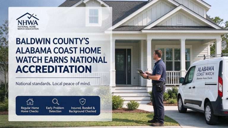 Illustration for the news story: Baldwin County’s Alabama Coast Home Watch Earns National Accreditation for Absentee Home Checks