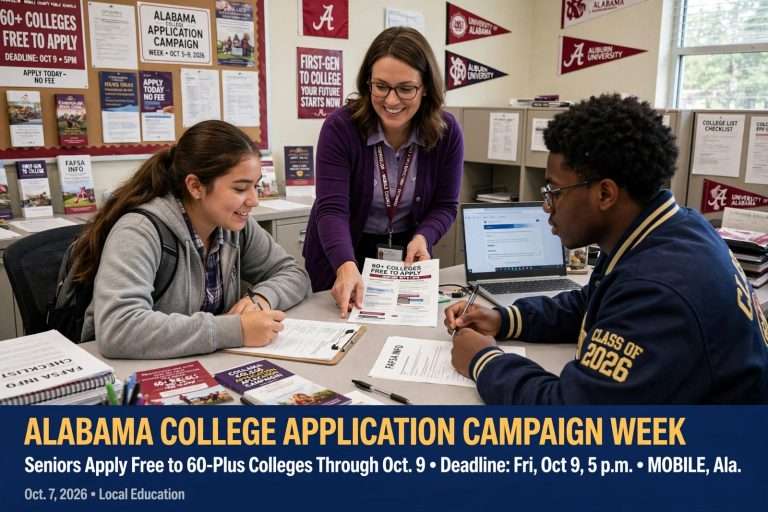 Illustration for the news story: Alabama College Application Campaign Week Lets Seniors Apply Free to 60-Plus Colleges Through Oct. 9