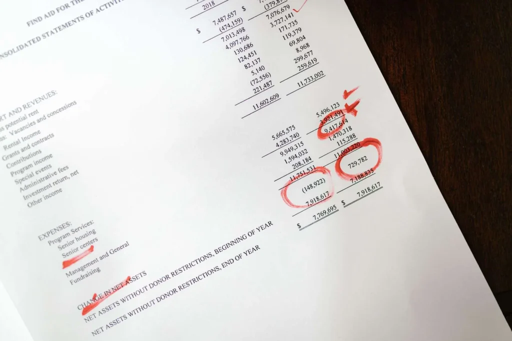 Campaign finance disclosure documents on a desk