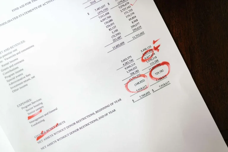 Campaign finance disclosure documents on a desk
