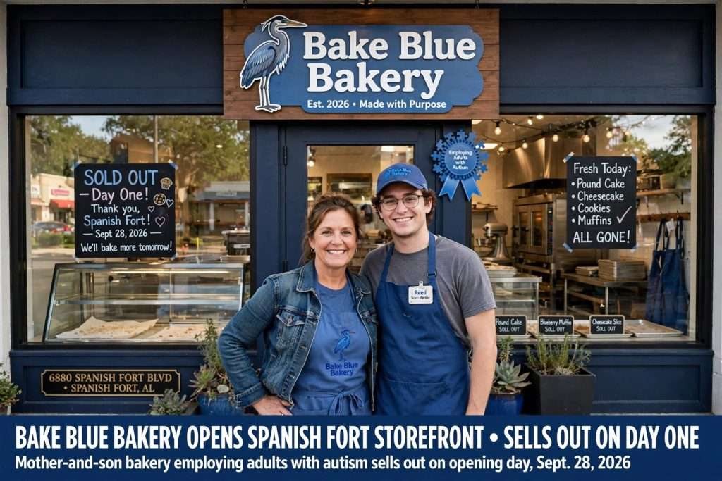Illustration for the news story: Bake Blue Bakery Opens Spanish Fort Storefront, Sells Out on Day One