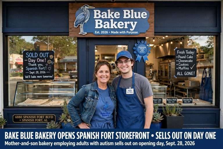 Illustration for the news story: Bake Blue Bakery Opens Spanish Fort Storefront, Sells Out on Day One
