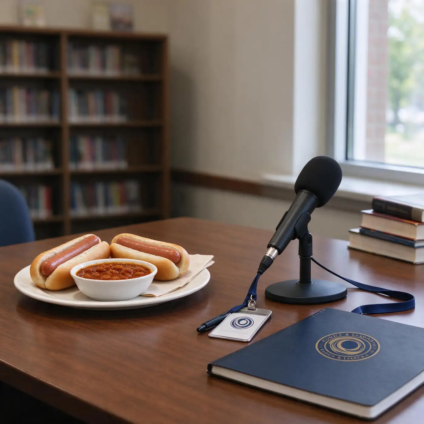 Residents seated at tables in a library meeting room listening to a speaker during a Lunch & Learn