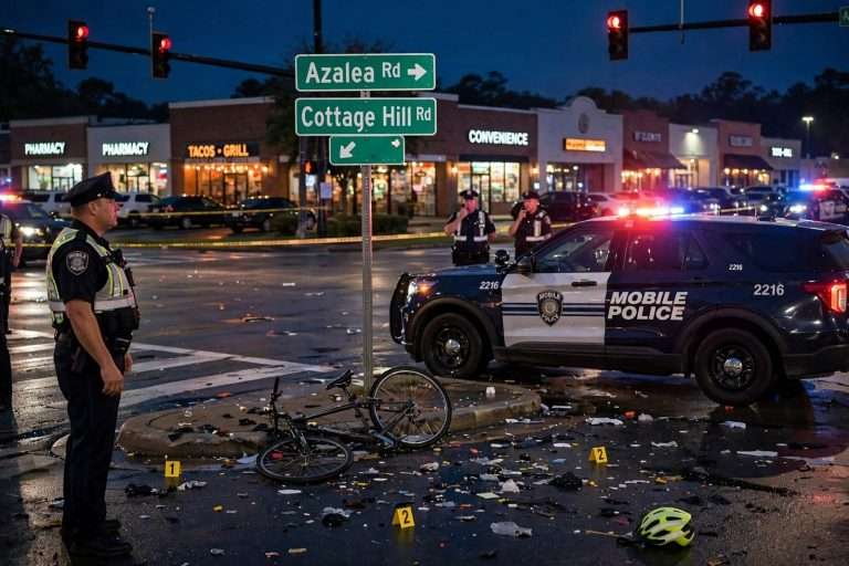 Illustration for the news story: Bicyclist Critically Injured at Azalea and Cottage Hill Roads; Police Say Charges Still Possible