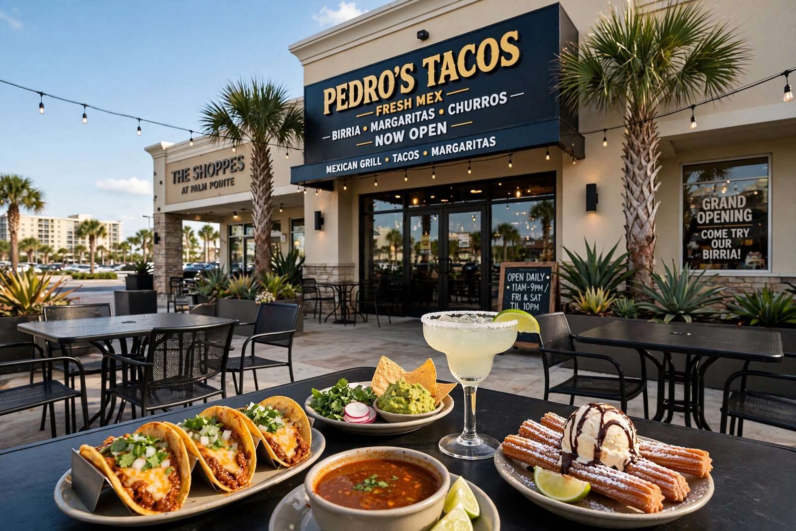 Illustration for the news story: Birria, Margaritas and Churros: Pedro’s Tacos Fresh Mex Opens in Orange Beach’s Former Carver’s Space