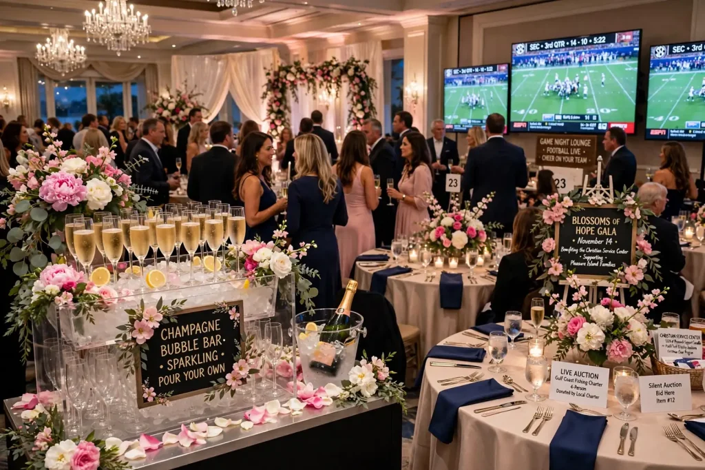 Blossoms of Hope – Champagne, Auctions and Football: Blossoms of Hope Gala Raises Money for Pleasure Island Families Nov. 14