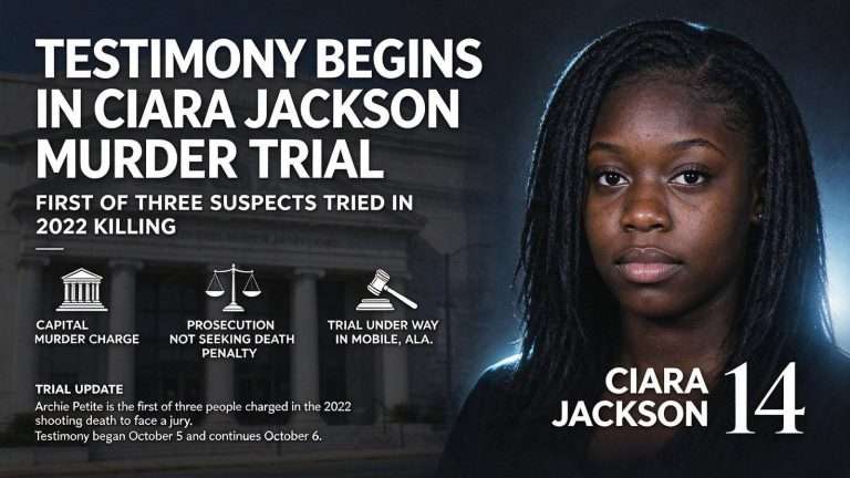 Illustration for the news story: Testimony Begins in Ciara Jackson Murder Trial, First of Three Suspects Tried in 2022 Killing