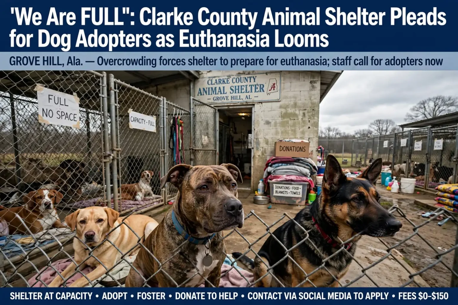 Clarke County Animal Shelter - 'We Are FULL': Clarke County Animal Shelter Pleads for Dog Adopters as Euthanasia Looms