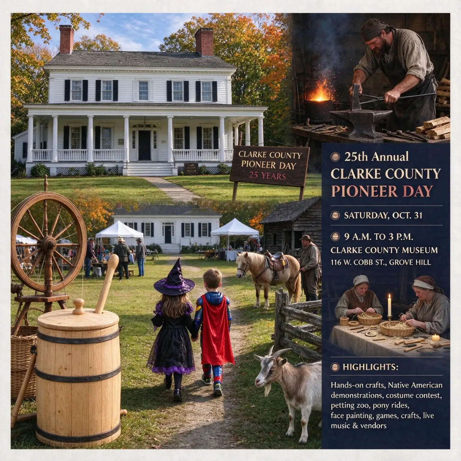 Clarke County Pioneer Day – Blacksmiths, Butter Churns and Costumes: Grove Hill Celebrates 25 Years of Clarke County Pioneer Day
