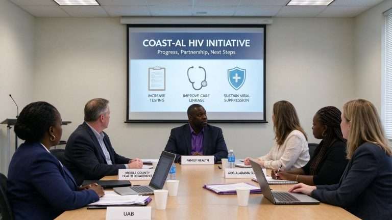Illustration for the news story: COAST-AL HIV Initiative Takes Stock in Mobile as UAB and Local Partners Plan What Comes Next