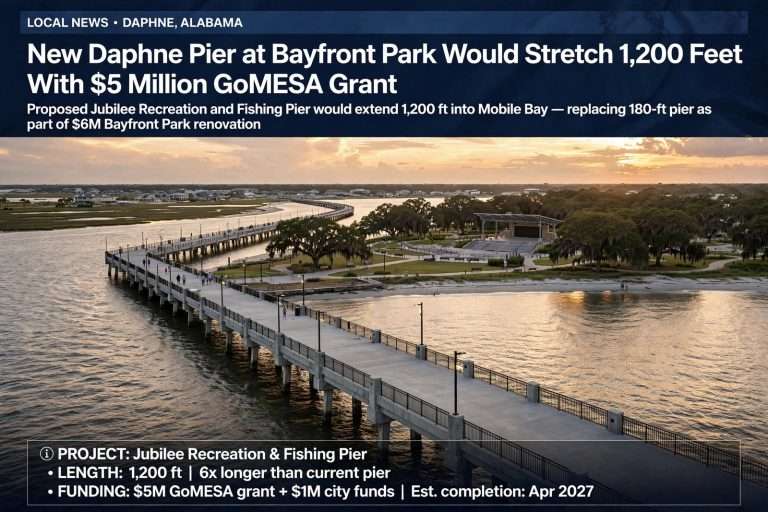 Illustration for the news story: New Daphne Pier at Bayfront Park Would Stretch 1,200 Feet With $5 Million GoMESA Grant