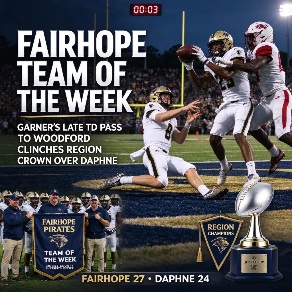 Fairhope Team of the Week – Fairhope Team of the Week: Garner’s Late TD Pass to Woodford Clinches Region Crown Over Daphne