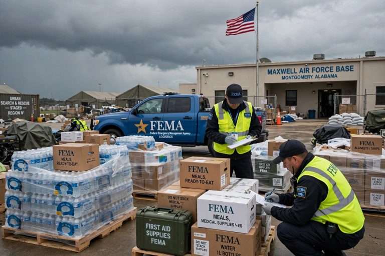 Illustration for the news story: FEMA Stages Supplies in Alabama, Sends Teams as Hurricane Isaias Nears the Gulf Coast