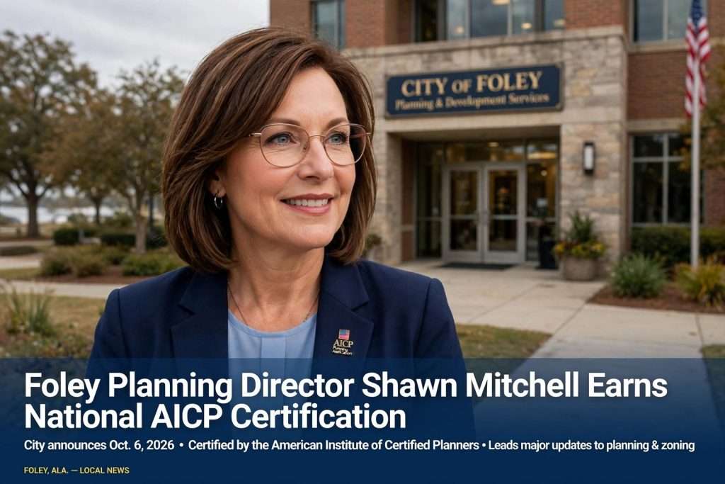 Illustration for the news story: Foley Planning Director Shawn Mitchell Earns National AICP Certification