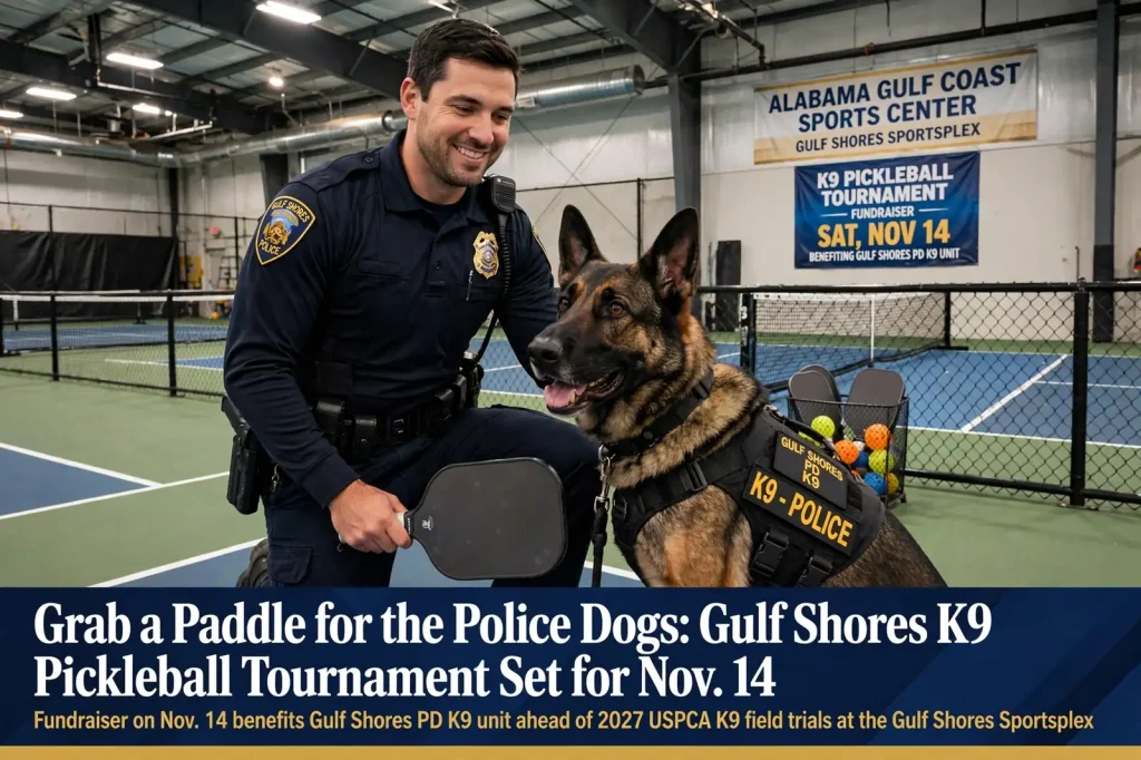 Gulf Shores K9 pickleball tournament – Grab a Paddle for the Police Dogs: Gulf Shores K9 Pickleball Tournament Set for Nov. 14