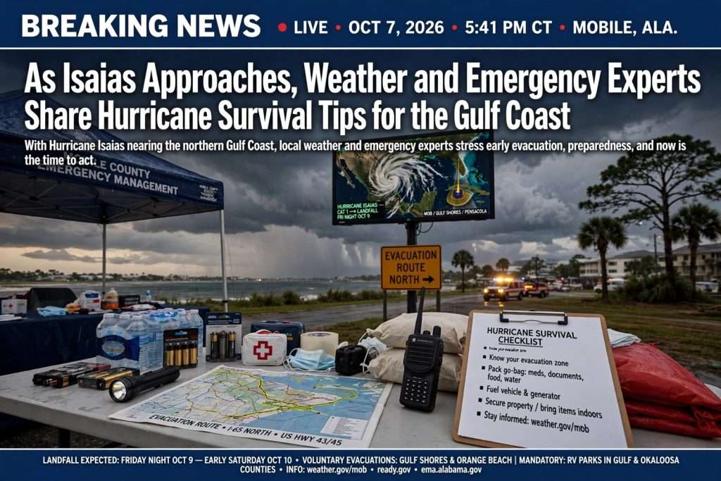 Illustration for the news story: As Isaias Approaches, Weather and Emergency Experts Share Hurricane Survival Tips for the Gulf Coast