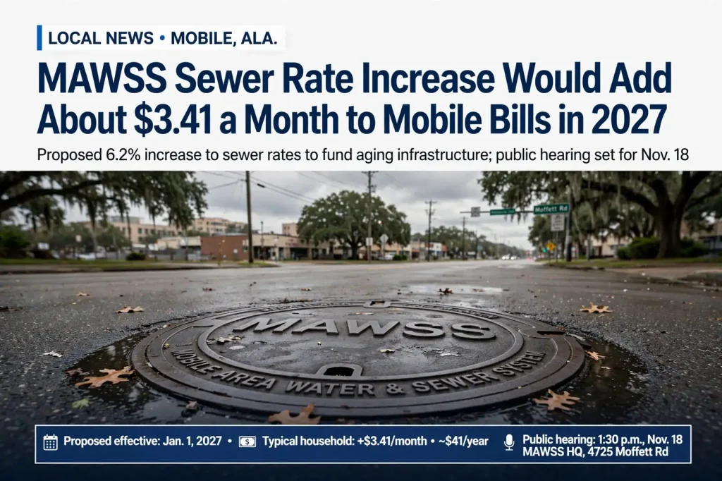 MAWSS sewer rate increase – MAWSS Sewer Rate Increase Would Add About $3.41 a Month to Mobile Bills in 2027