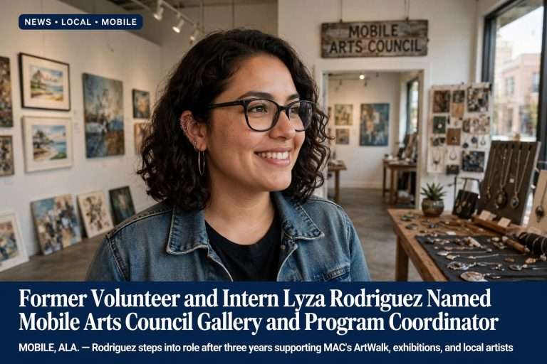 Illustration for the news story: Former Volunteer and Intern Lyza Rodriguez Named Mobile Arts Council Gallery and Program Coordinator