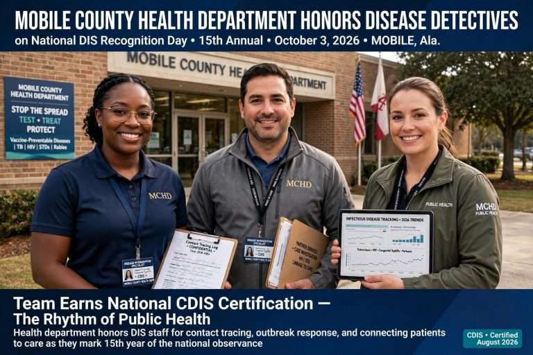 Illustration for the news story: Mobile County Health Department Honors Disease Detectives on National DIS Recognition Day